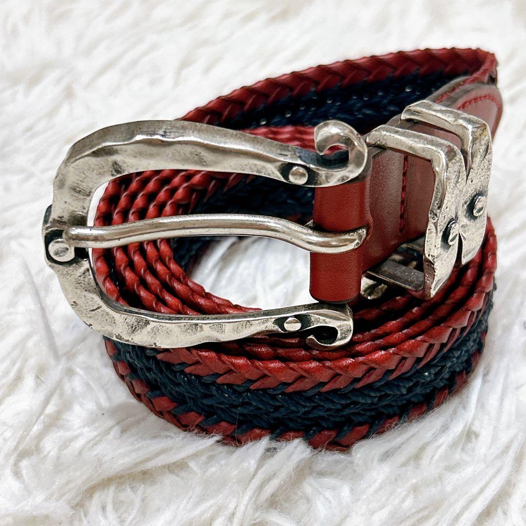 TIBERIO FERRETTI ベルト イタリア製　バイカラー　レッド