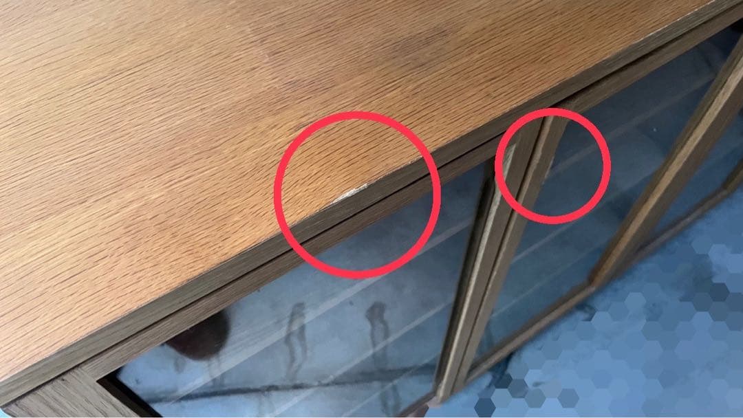 廃盤希少・送料無料★無印 オーク材キャビネット・大・ガラス扉