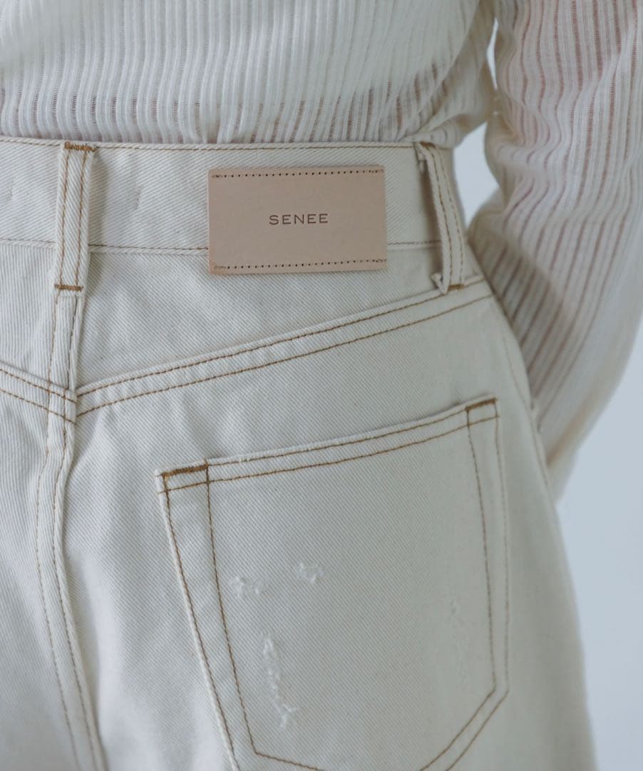 SENEE ホワイト ワイドレッグデニム Sサイズ