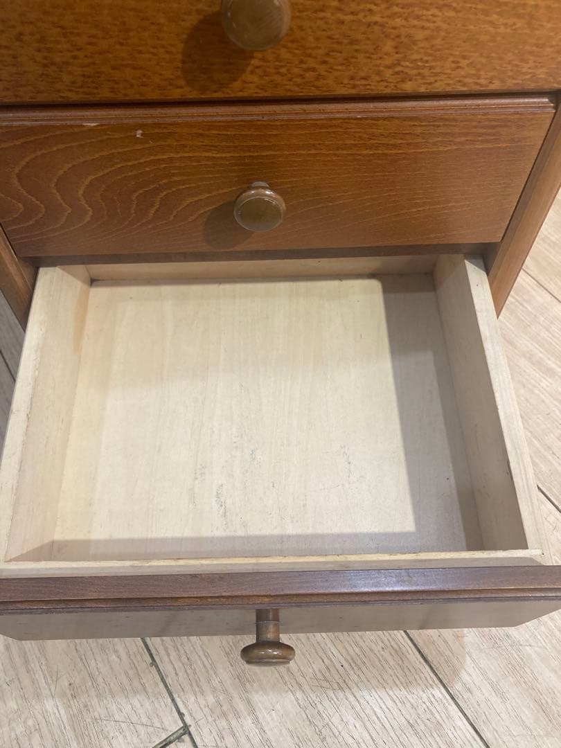 オールドカリモク　木製　棚　5段キャビネット　引き出し　アンティーク　レトロ