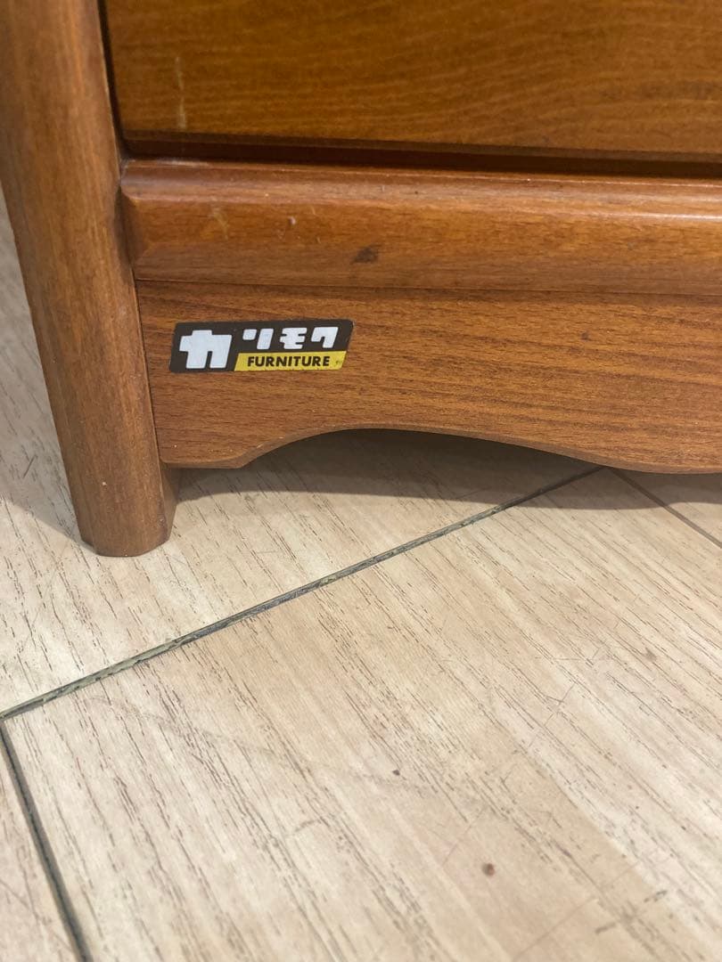 オールドカリモク　木製　棚　5段キャビネット　引き出し　アンティーク　レトロ