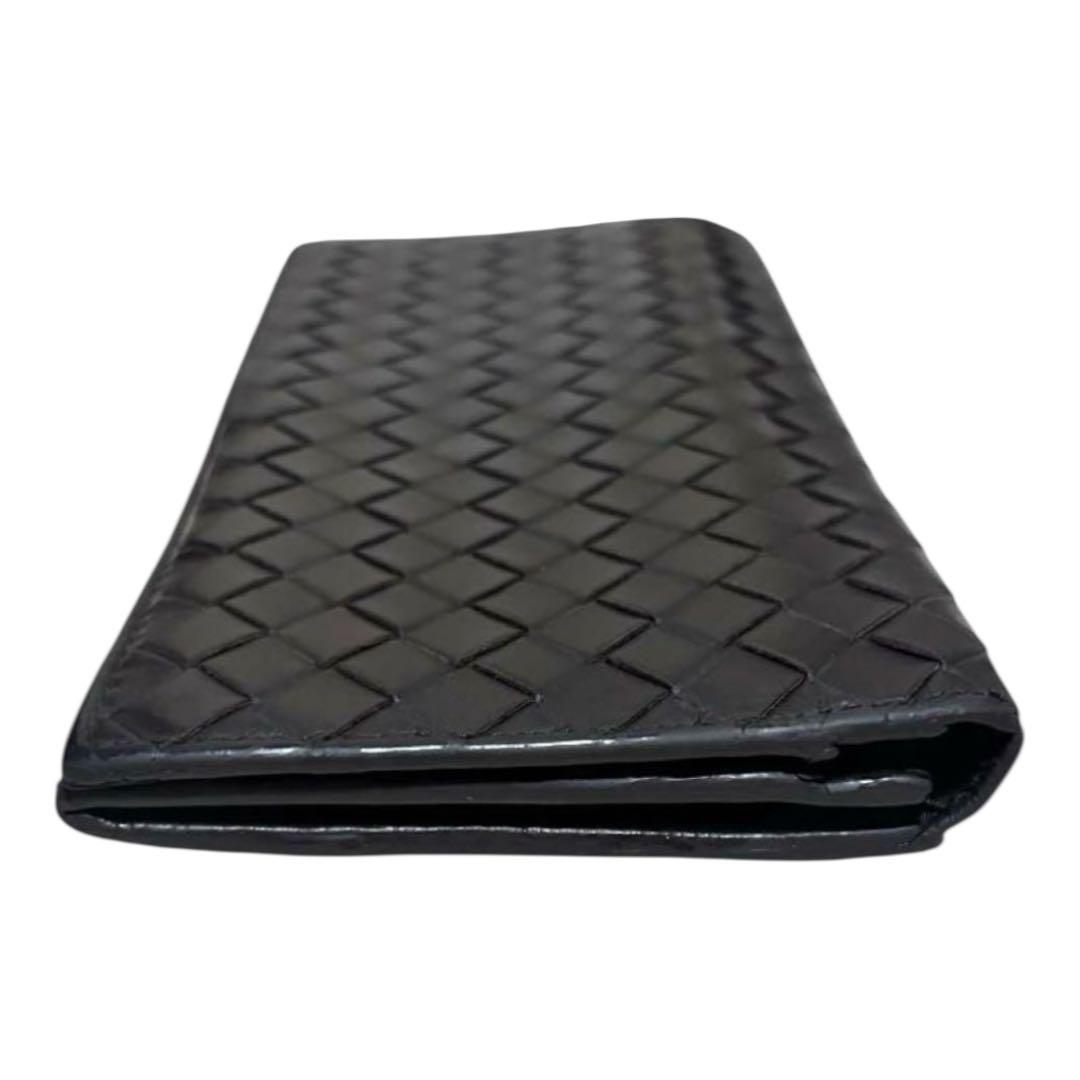 ボッテガヴェネタ　長財布　札入れ　ダークブラウン　イントレチャート　フラップ