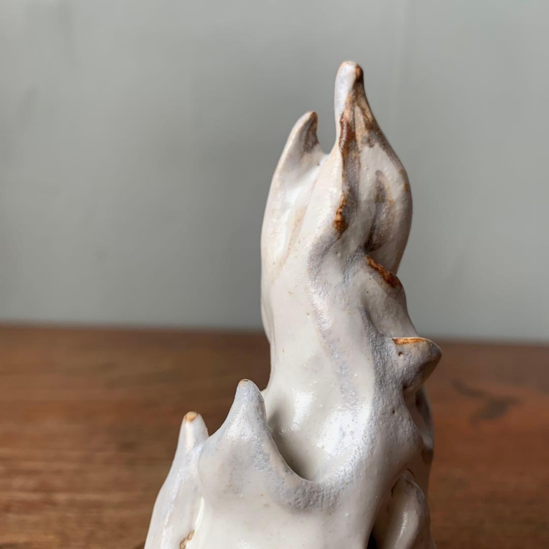 妻の作った　白い炎　香炉　お香立て　陶芸　妖怪　つるべ火