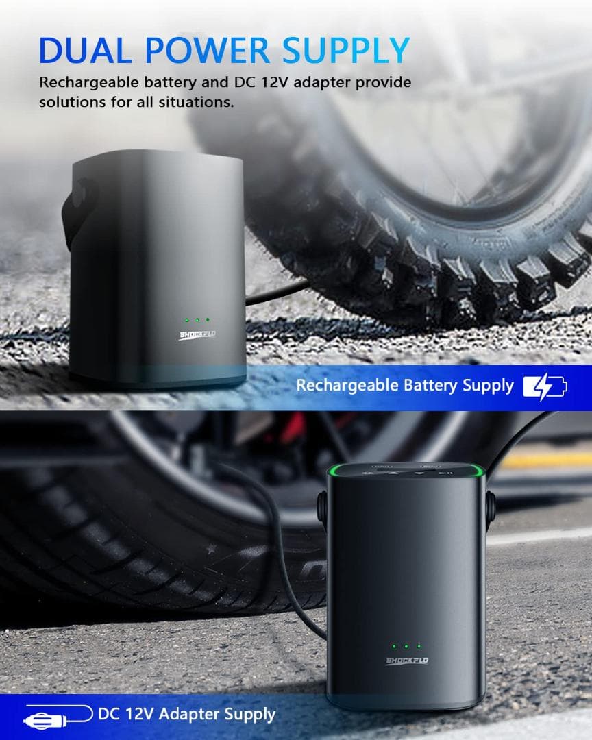 4500mAh エアコンプレッサー 電動エアポンプ 充電式 最大150PSI