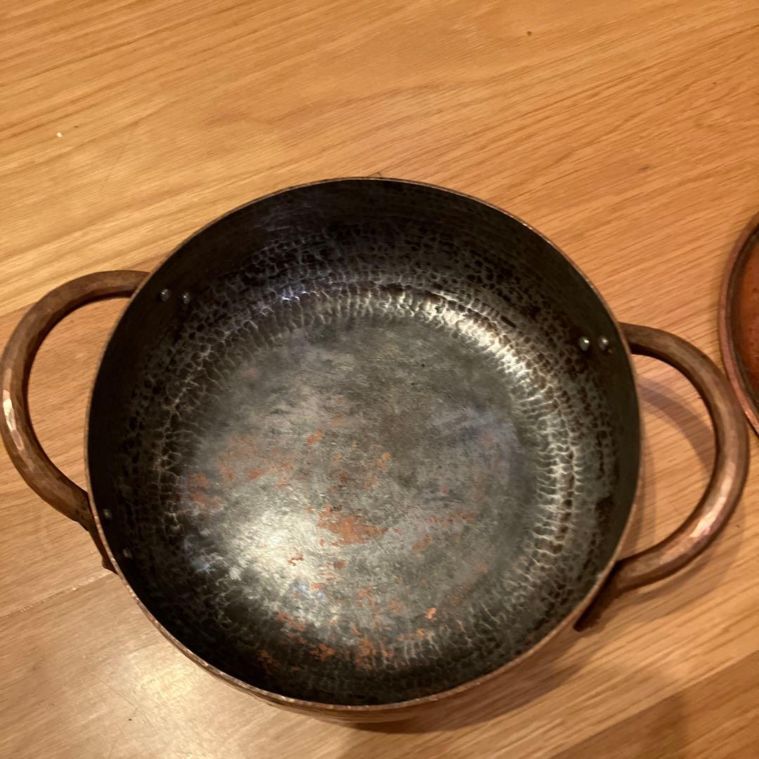 希少品　寺山光廣　銅製 両手鍋 150000円　銅鍋　21cm
