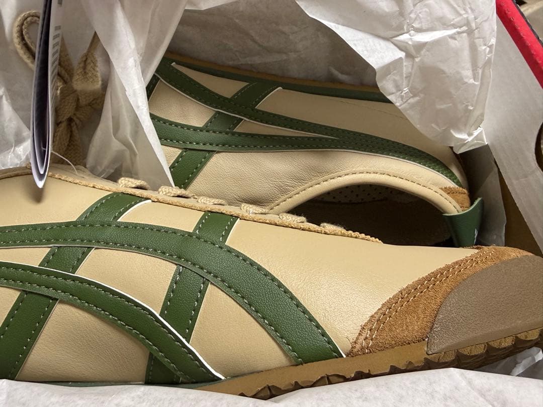 新品29.0cm【オニツカタイガー】MEXICO 66 ベージュ/グラスグリーン