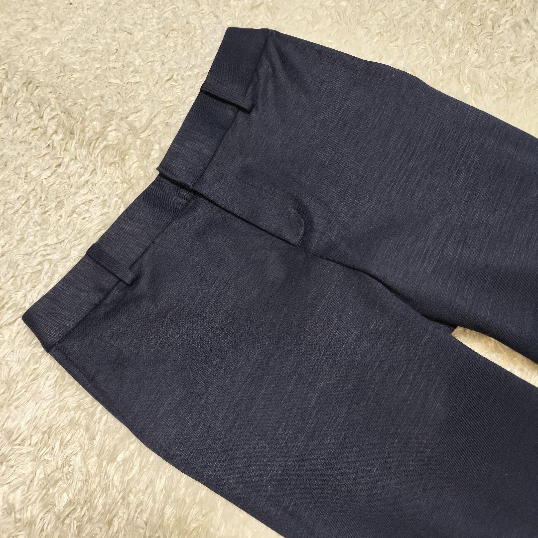 【美品】グリーンレーベルリラクシング ノーカラースーツ セットアップ 麻混 40