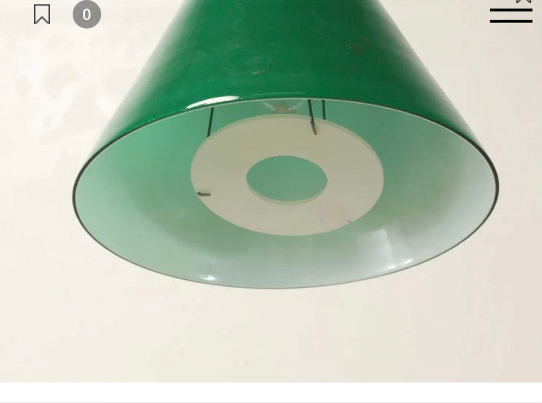 ヴィンテージ　1960年代 スウェーデン製 ガラス ペンダントランプ 緑