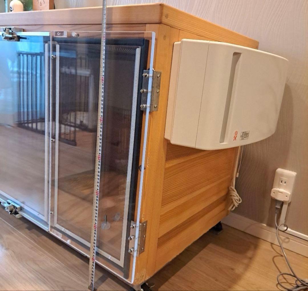 犬小屋製作工房K防音ケージ　犬用木製ケージ 透明扉付き