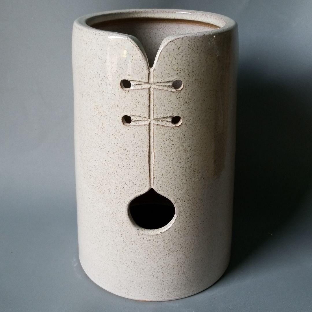 信楽焼傘立て  台形型白 高さ４０cm