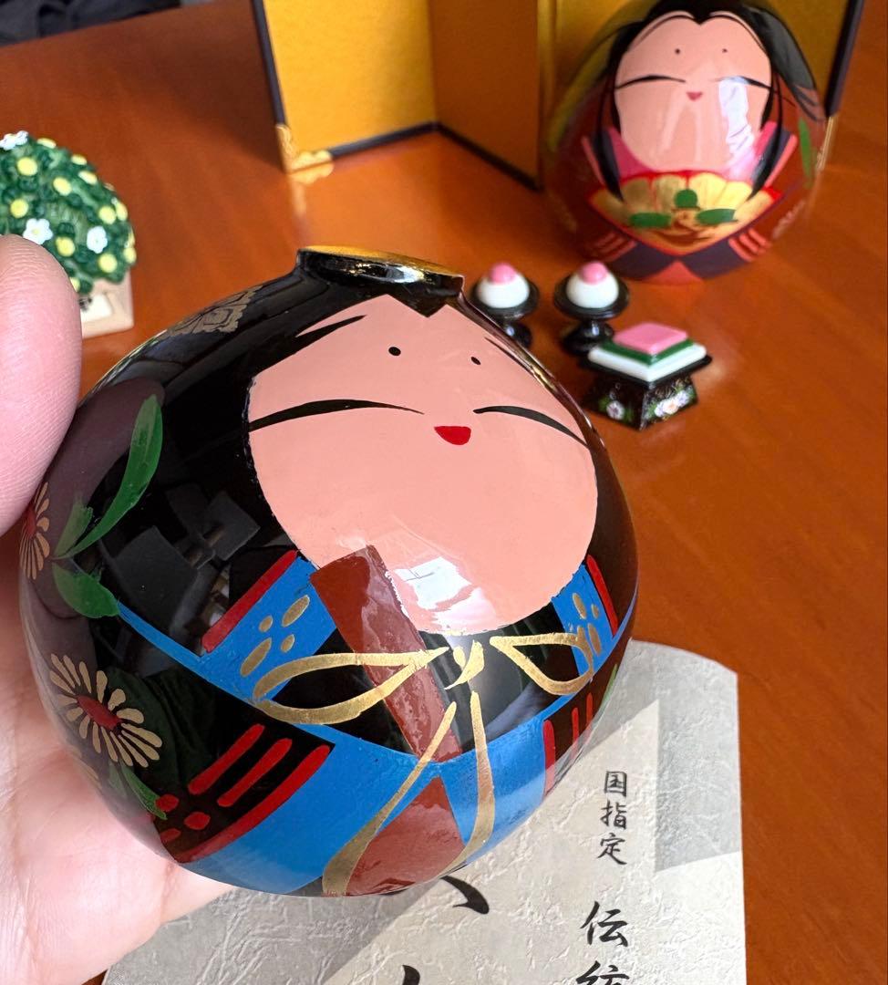 大内人形　山口　大内塗り　雛人形　雛道具付き　ミニチュア　お雛様