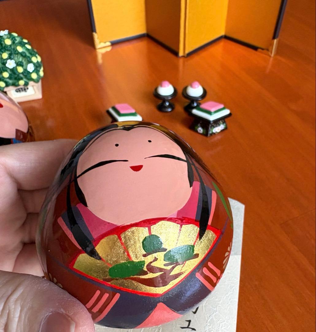 大内人形　山口　大内塗り　雛人形　雛道具付き　ミニチュア　お雛様