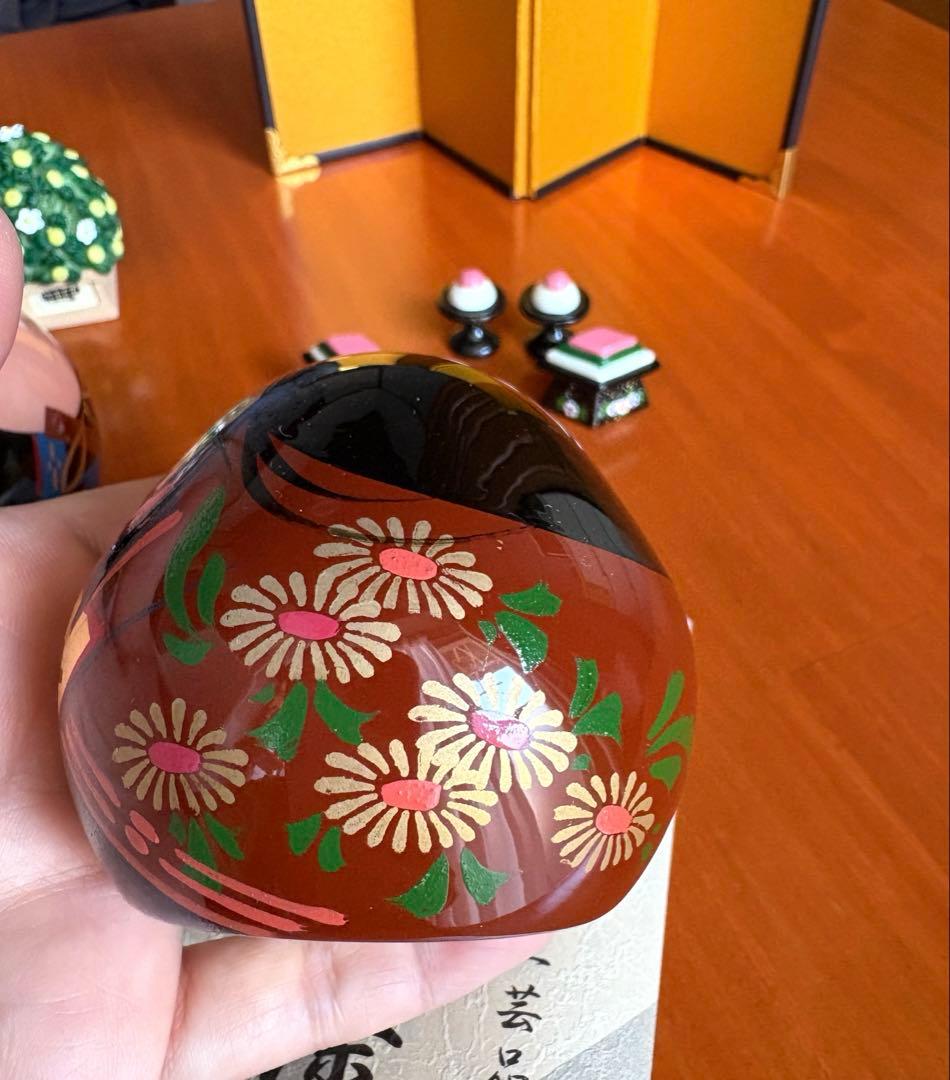 大内人形　山口　大内塗り　雛人形　雛道具付き　ミニチュア　お雛様