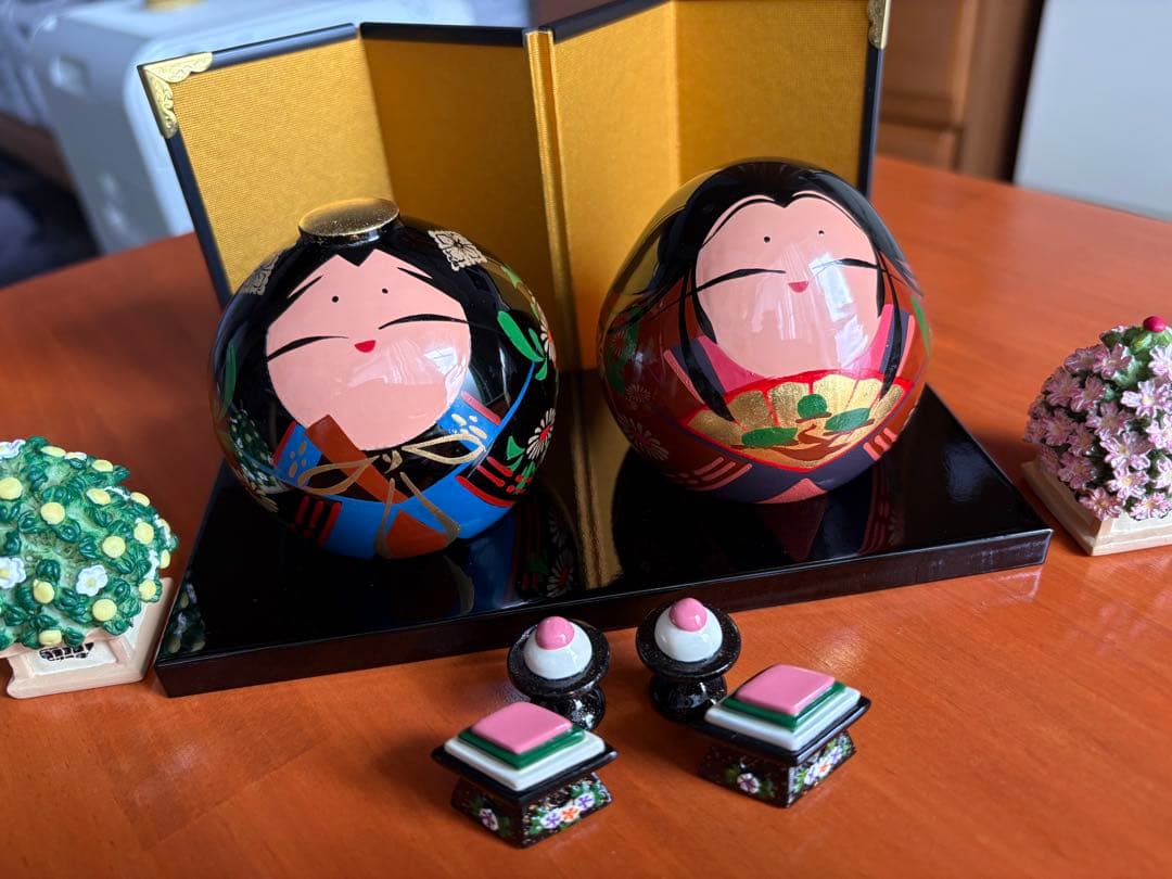 大内人形　山口　大内塗り　雛人形　雛道具付き　ミニチュア　お雛様