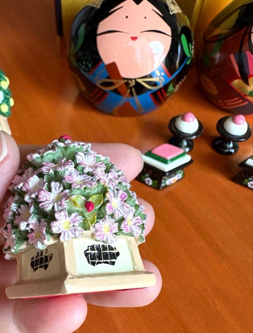 大内人形　山口　大内塗り　雛人形　雛道具付き　ミニチュア　お雛様