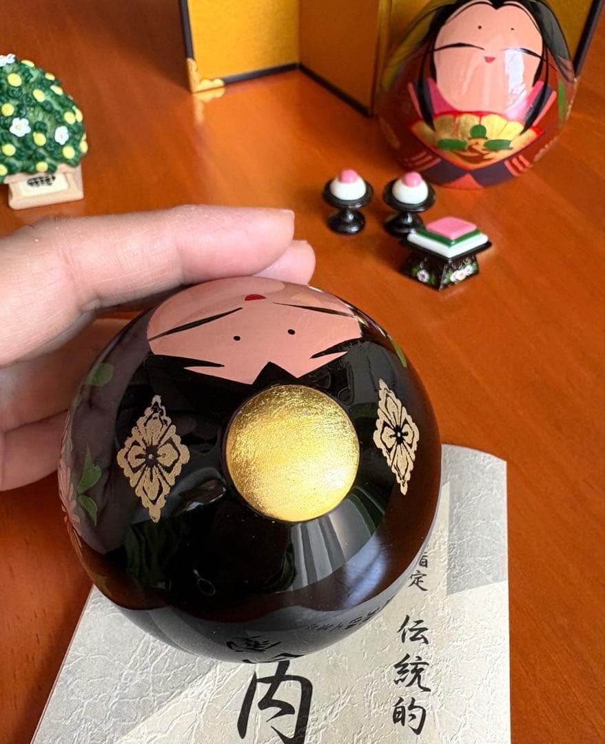 大内人形　山口　大内塗り　雛人形　雛道具付き　ミニチュア　お雛様