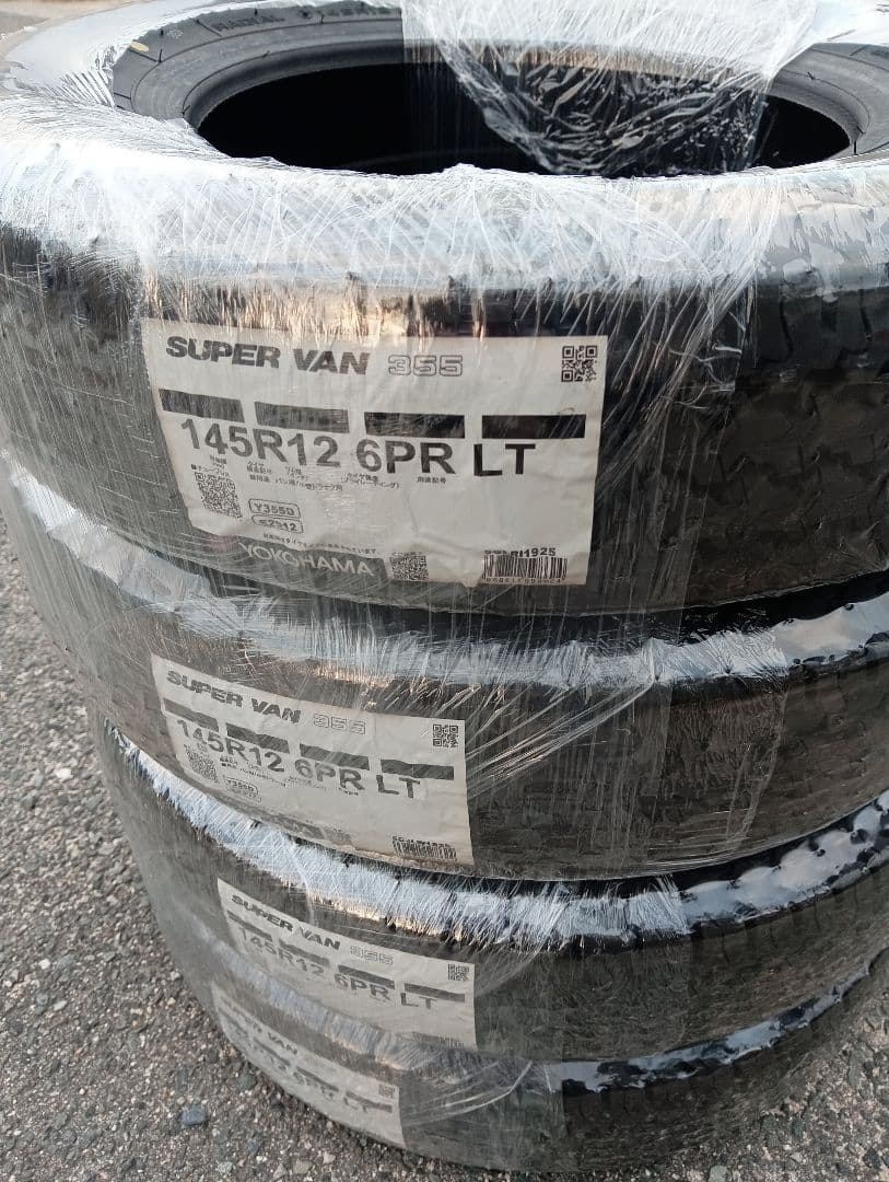 日本製！25年製！送料込み！145R12 6PRヨコハマタイヤY355D新品4本