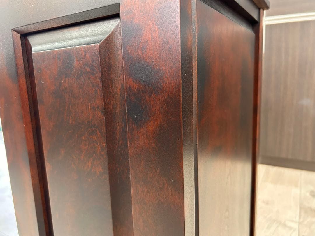 北海道民芸家具 樺材 飾り棚 4面ガラス 2面ドア　-497-