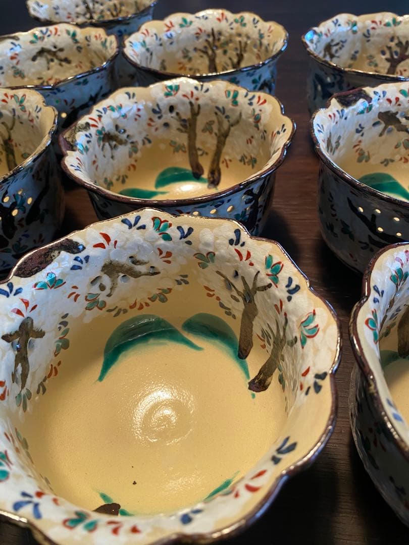 乾山写吉野桜向付15客 京焼 チロンマ