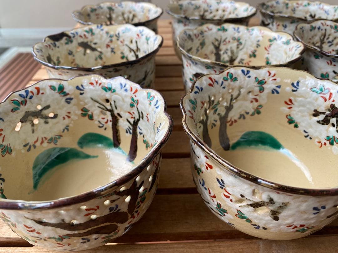 乾山写吉野桜向付15客 京焼 チロンマ