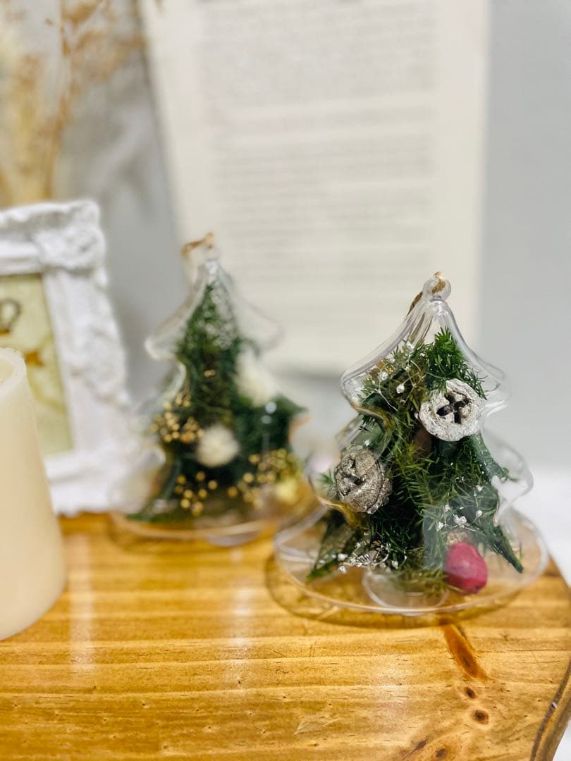 クリスマスツリー型オーナメント　2個セット↟