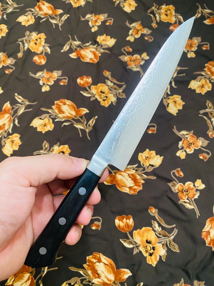 岩井 貴行 V金10号 ダマスカス ペティーナイフ 150mm 合板柄