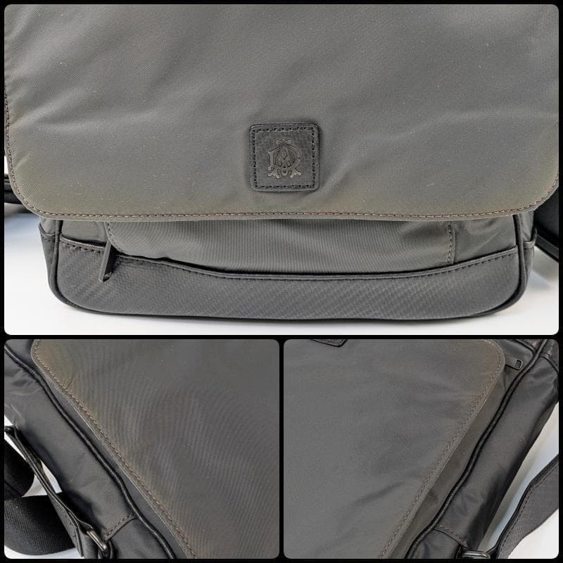 【美品】ダンヒル メッセンジャーバッグ クロスボディバッグ ナイロン レザー