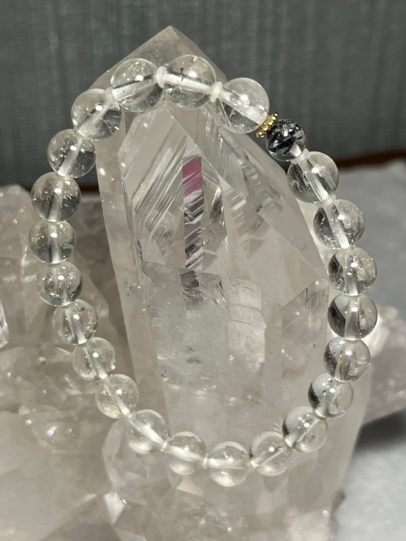 76【強力な浄化】非加熱ゴシェナイト×スティブナイト ブレスレット｜守護石