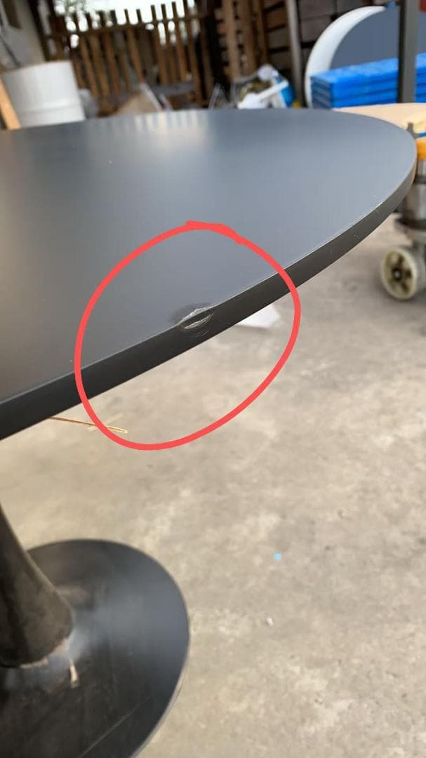 円形ブラックテーブル 訳あり品　写真をご確認 TBL01-100-03