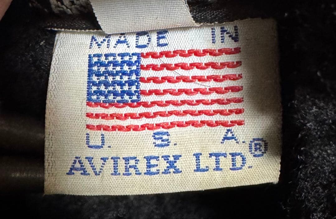 AVIREX 米国製 B-3 ボンバージャケット ブラックボア ムートン 38