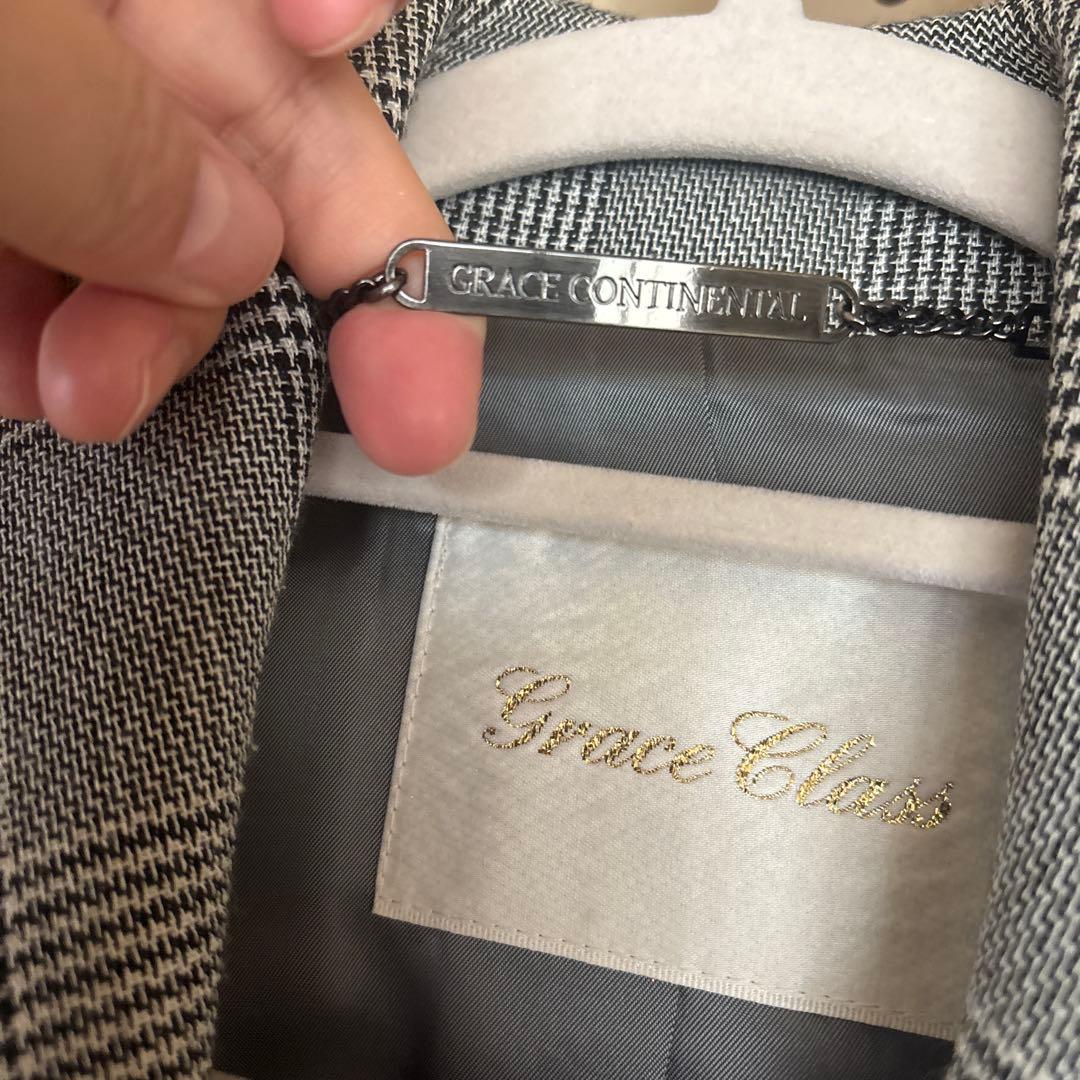 Grace Class チェック柄 ダブルブレスト コート