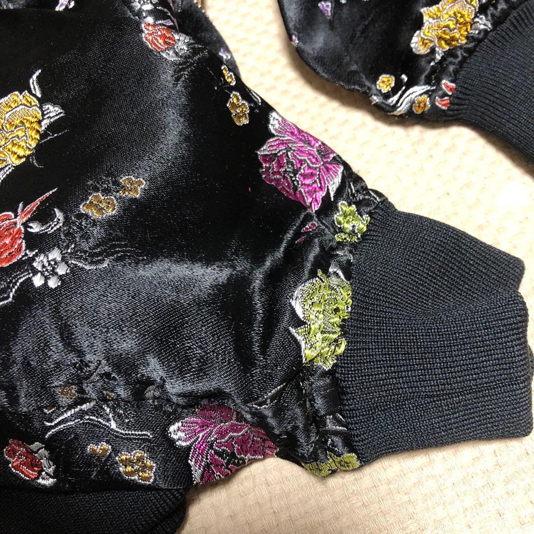 レア　ブラックコムデギャルソン　花柄　総柄刺繍スカジャン　ブルゾン