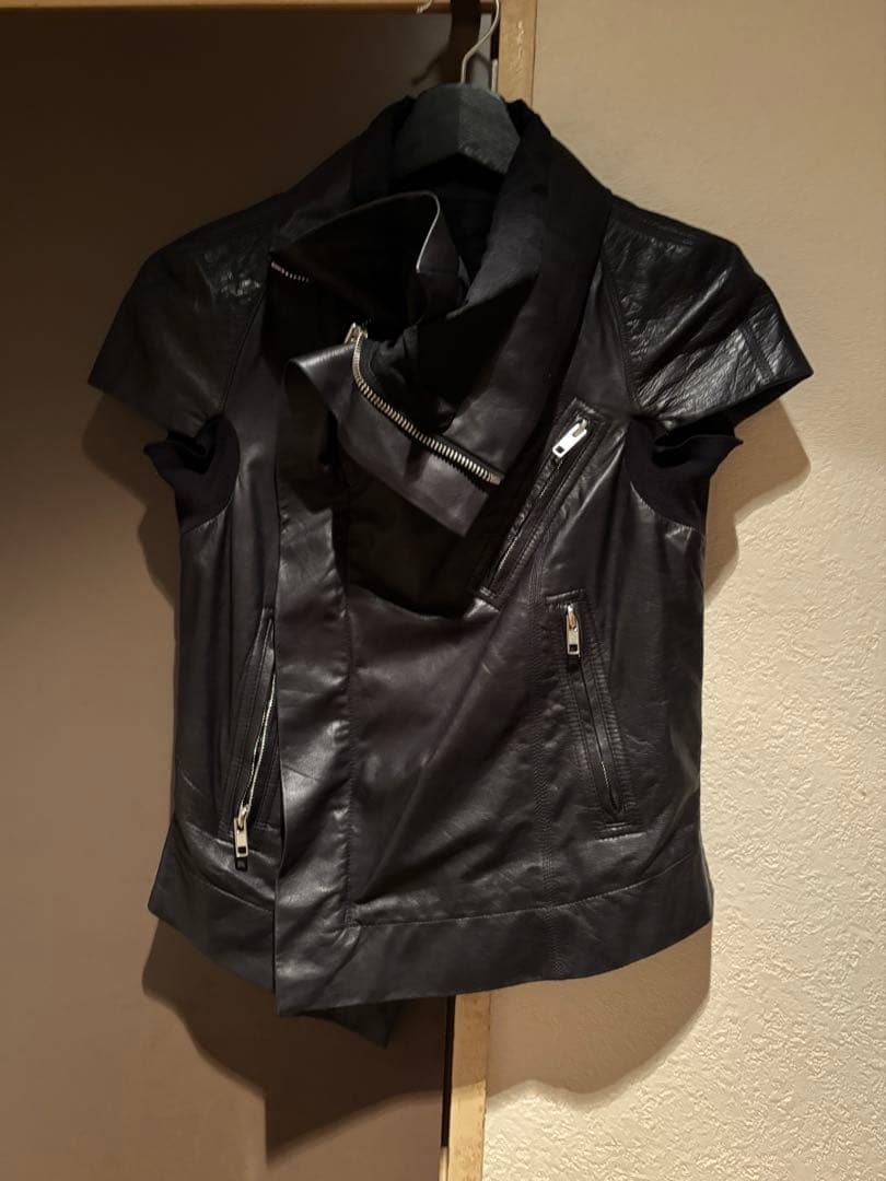 Rick Owens レザー半袖ジャケット ベスト
