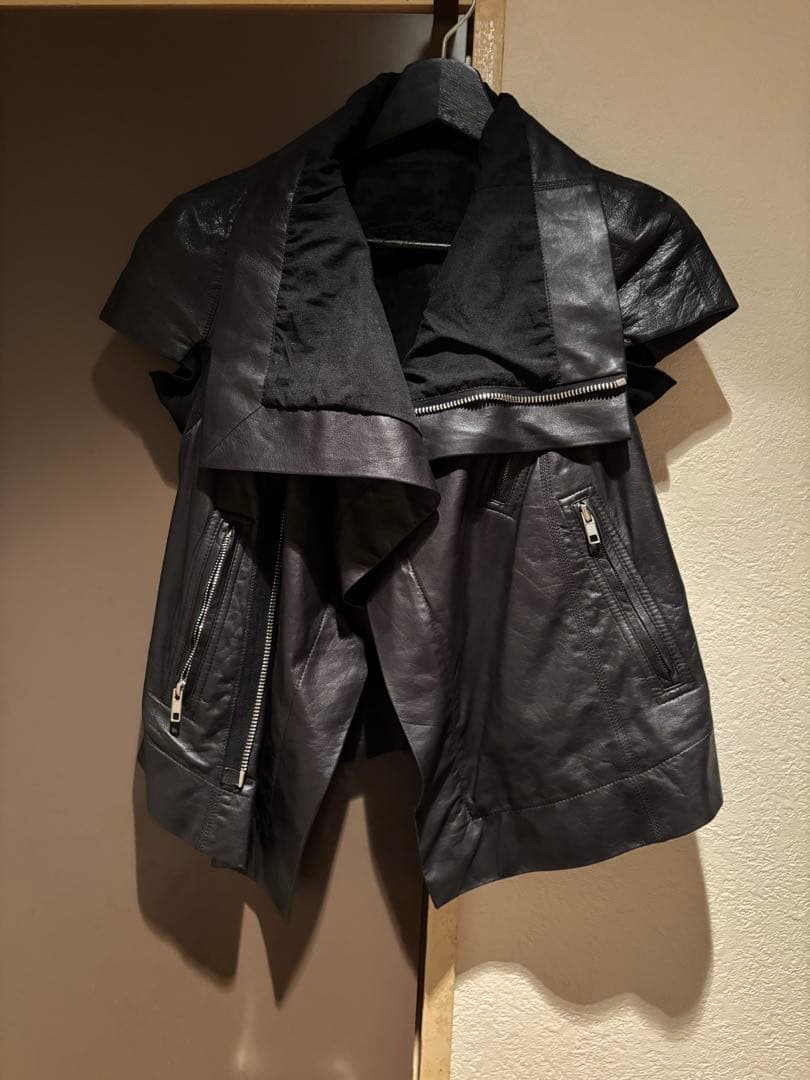 Rick Owens レザー半袖ジャケット ベスト