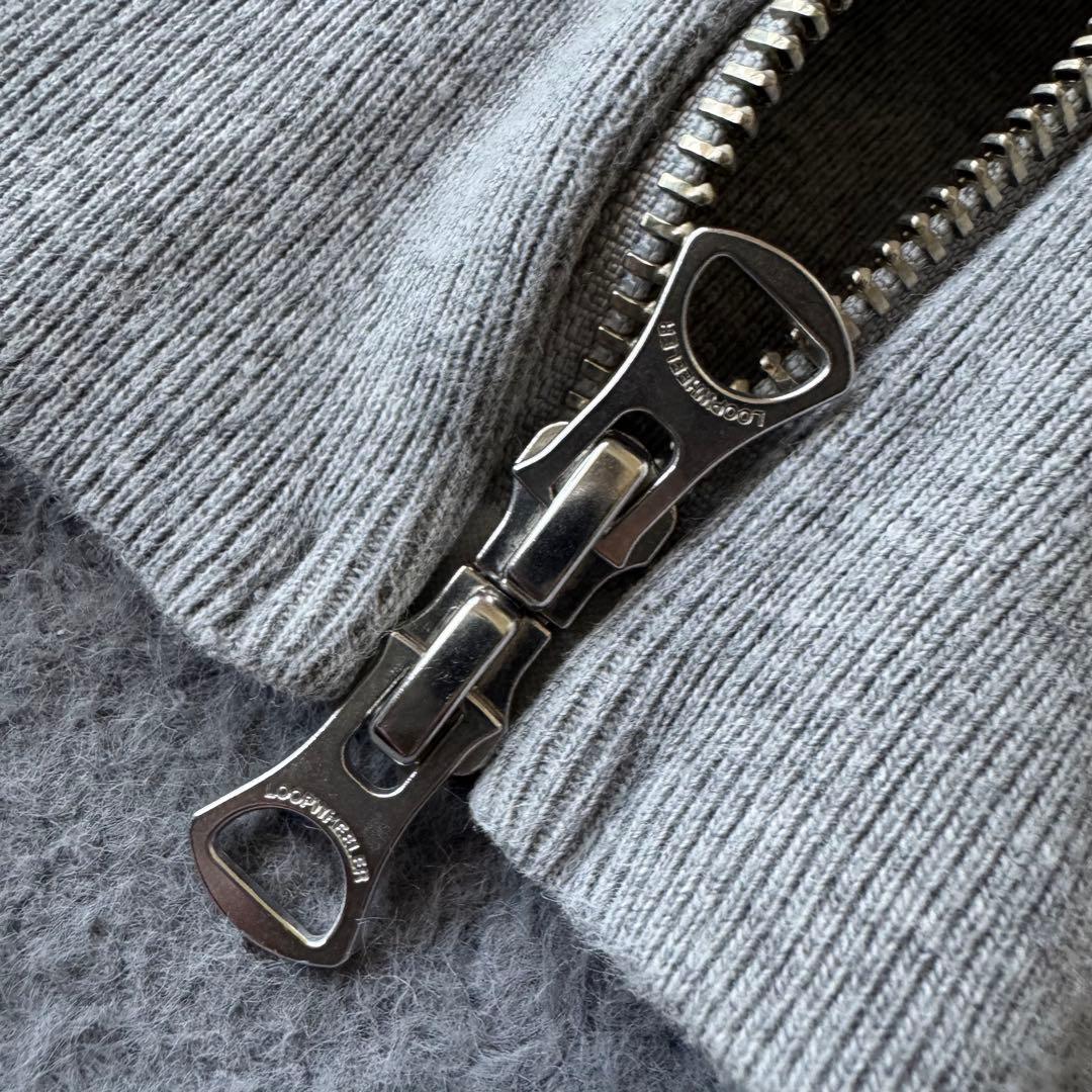 LOOPWHEELER グレー ハイネック ジップアップパーカー XL コットン