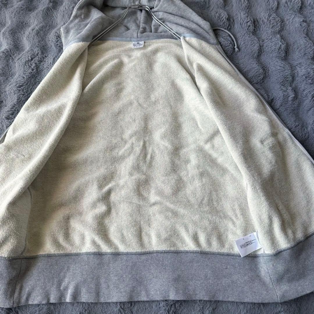 LOOPWHEELER グレー ハイネック ジップアップパーカー XL コットン