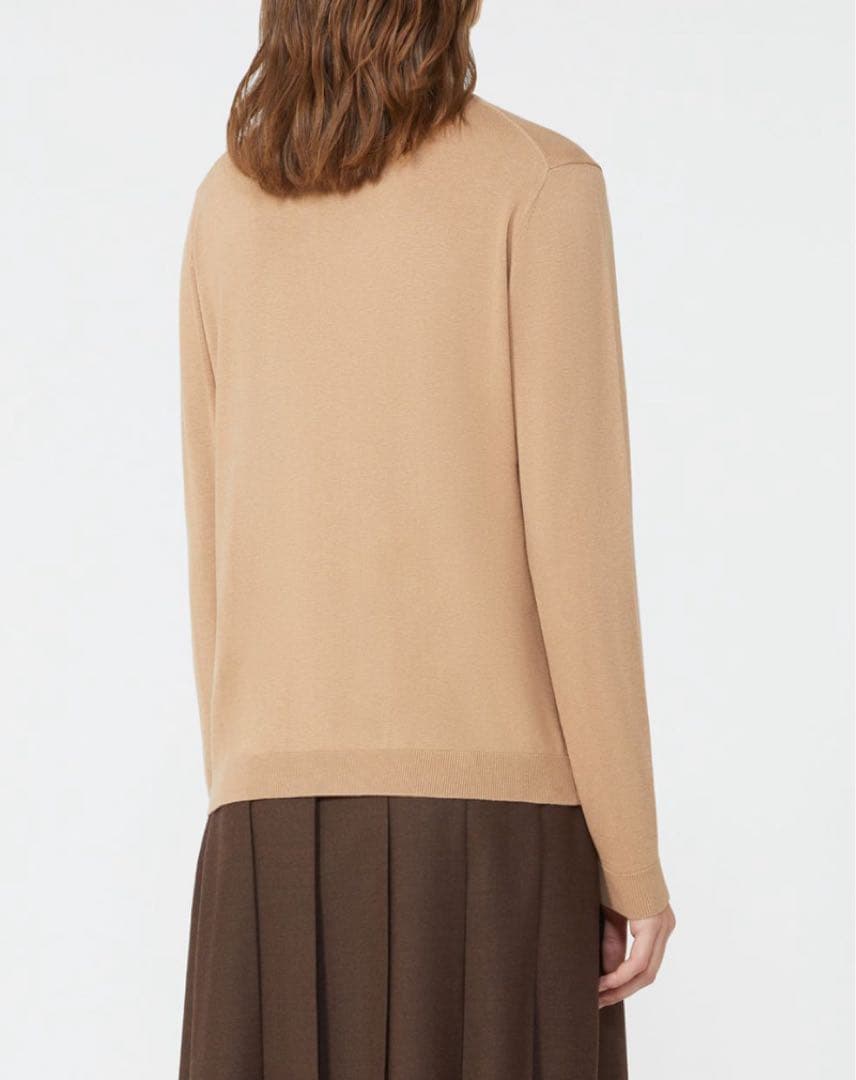 マックスマーラ シルクウール ハイネックニット キャメル