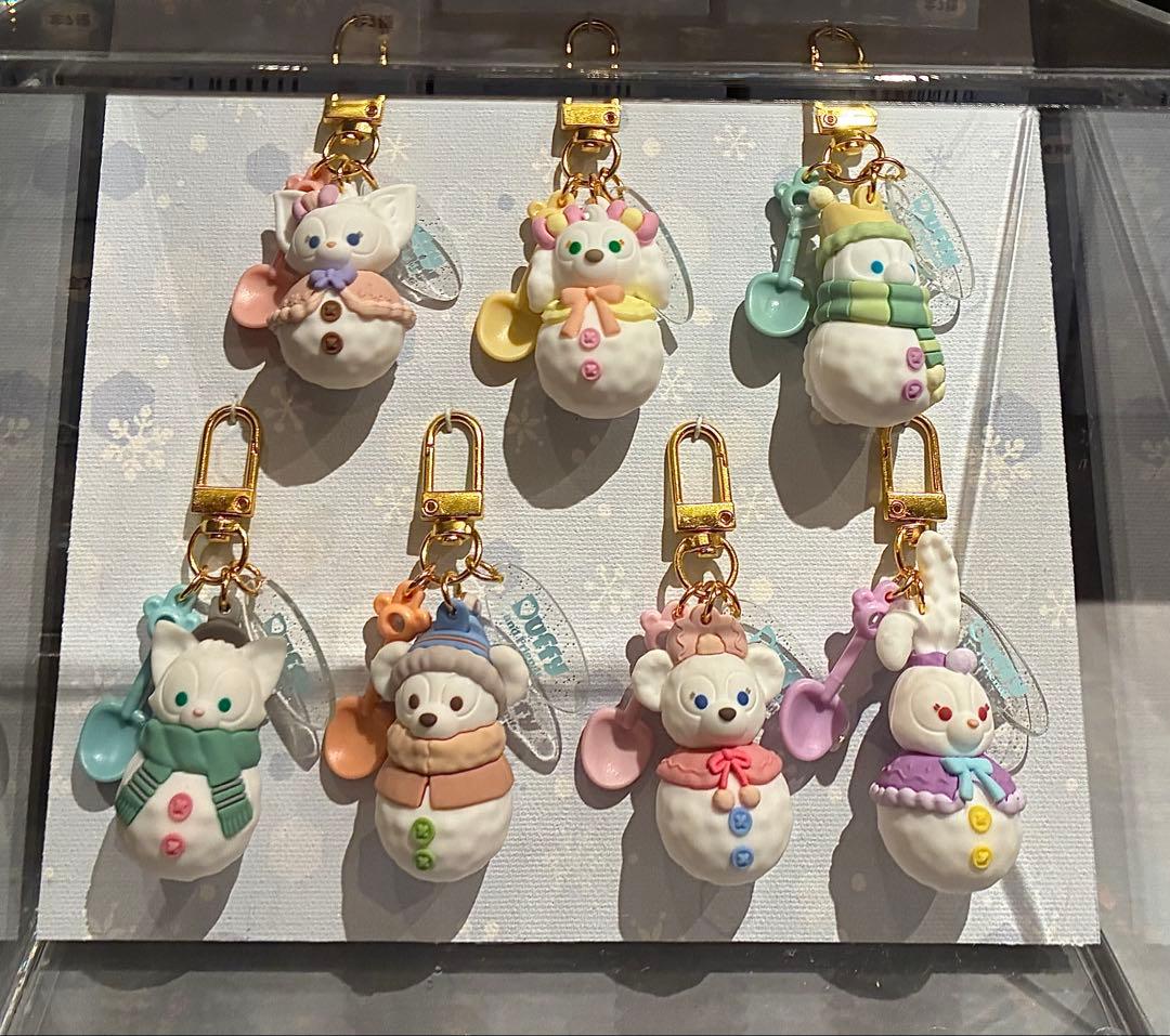 【未開封新品】ダッフィー 新作 雪だるま チャーム 全７種 コンプセット