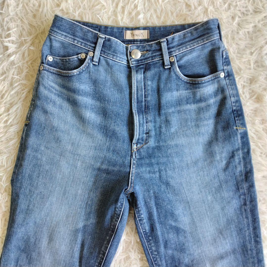 美品✨YANUK　ヤヌーク　ルイーズ　プレミアム2　27　ブルー　ストレッチ