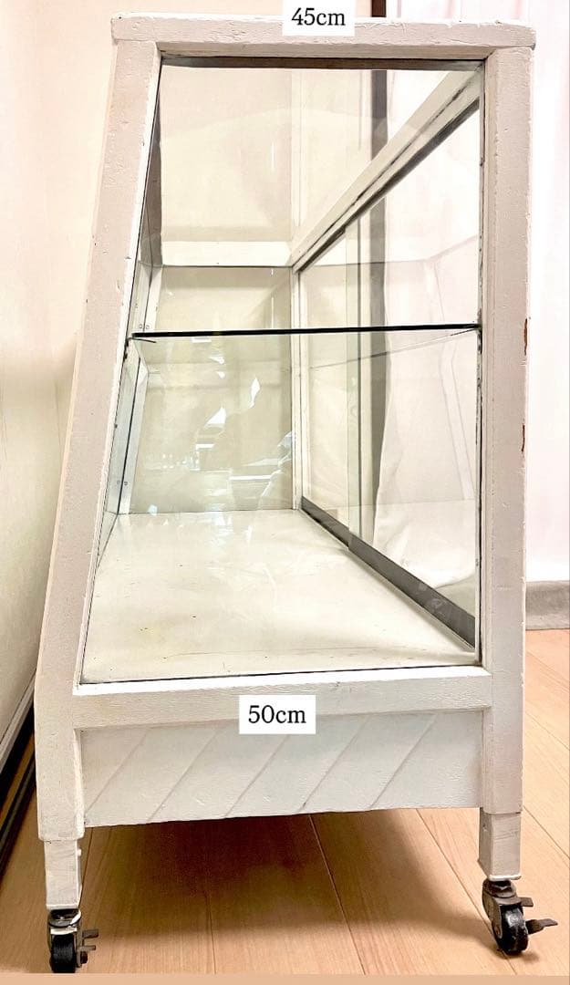 ビンテージ　ショーケース　ガラス　木製　アンティーク　棚　ヴィンテージ