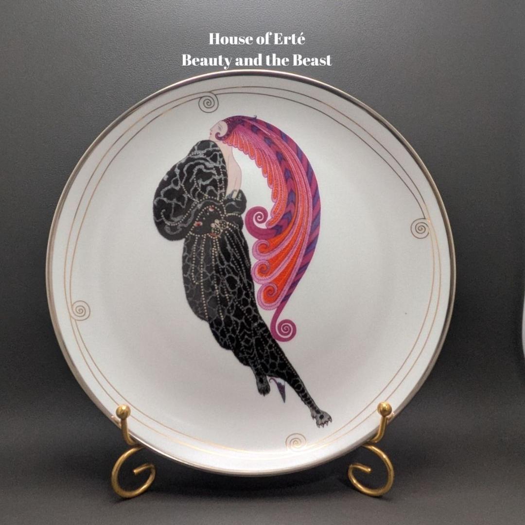 Erté エルテ 美女と野獣 プレート フランクリンミント 限定品 アールデコ
