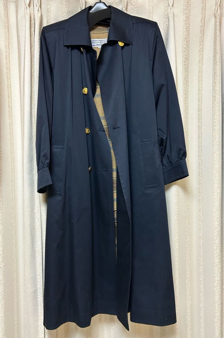 【新品未使用】Yves Saint Laurent ネイビー ロングコート M