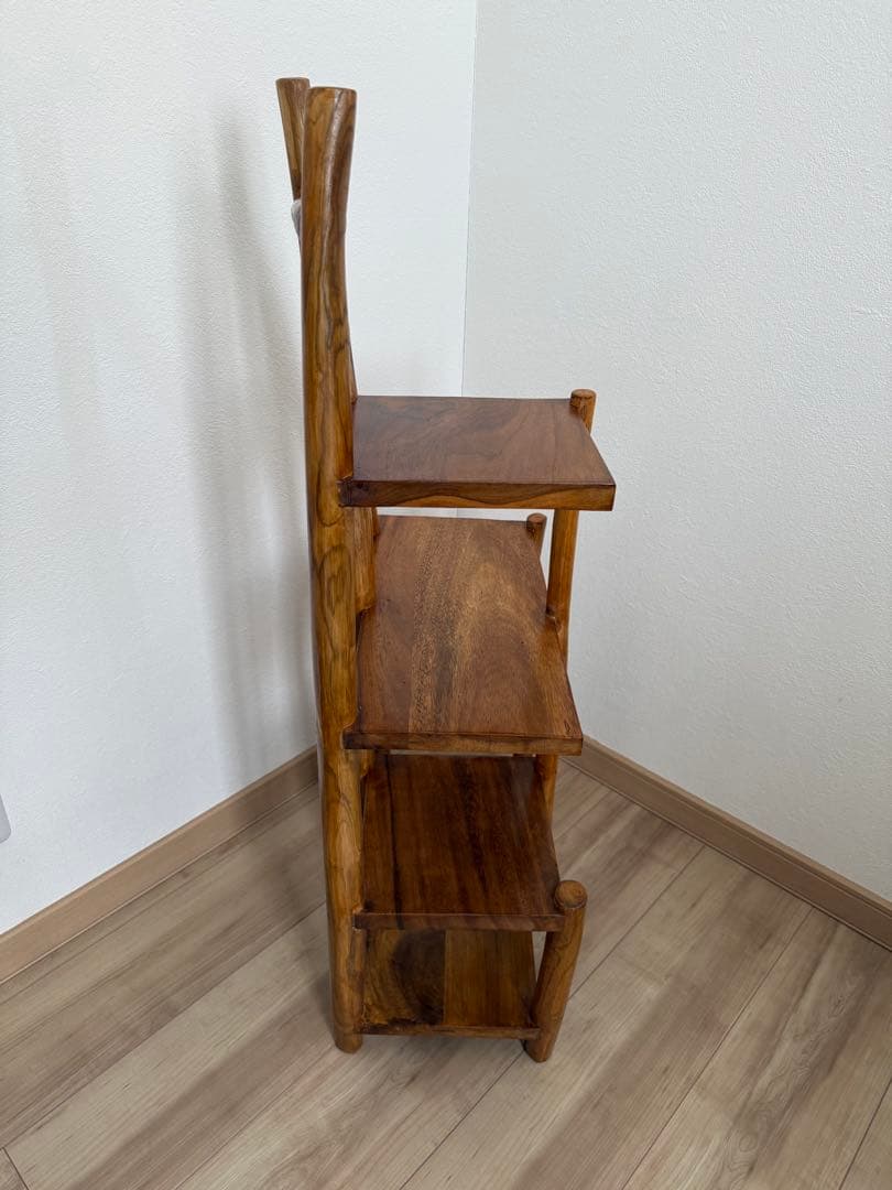 チークの根飾り棚 ナチュラル