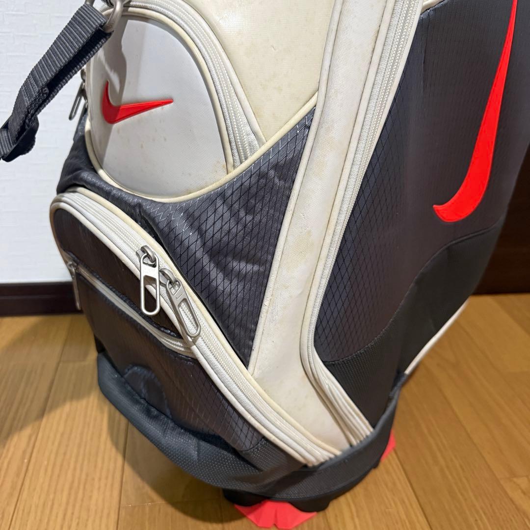 Nike キャディバッグ ゴルフバッグ ホワイト グレー レッド