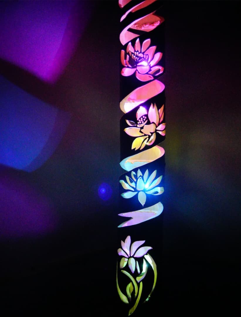 竹灯籠　　〜〜蓮螺旋〜〜　コンセント・電池式両方可