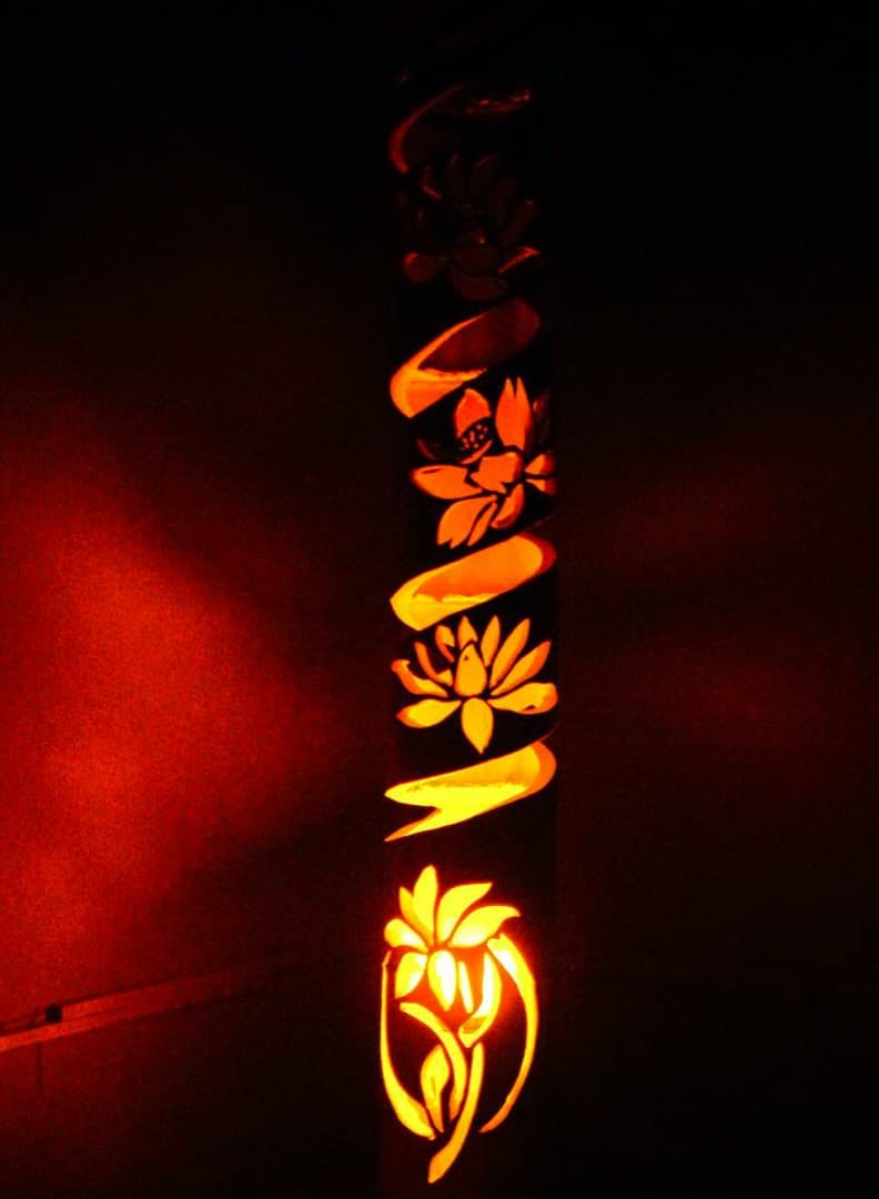 竹灯籠　　〜〜蓮螺旋〜〜　コンセント・電池式両方可