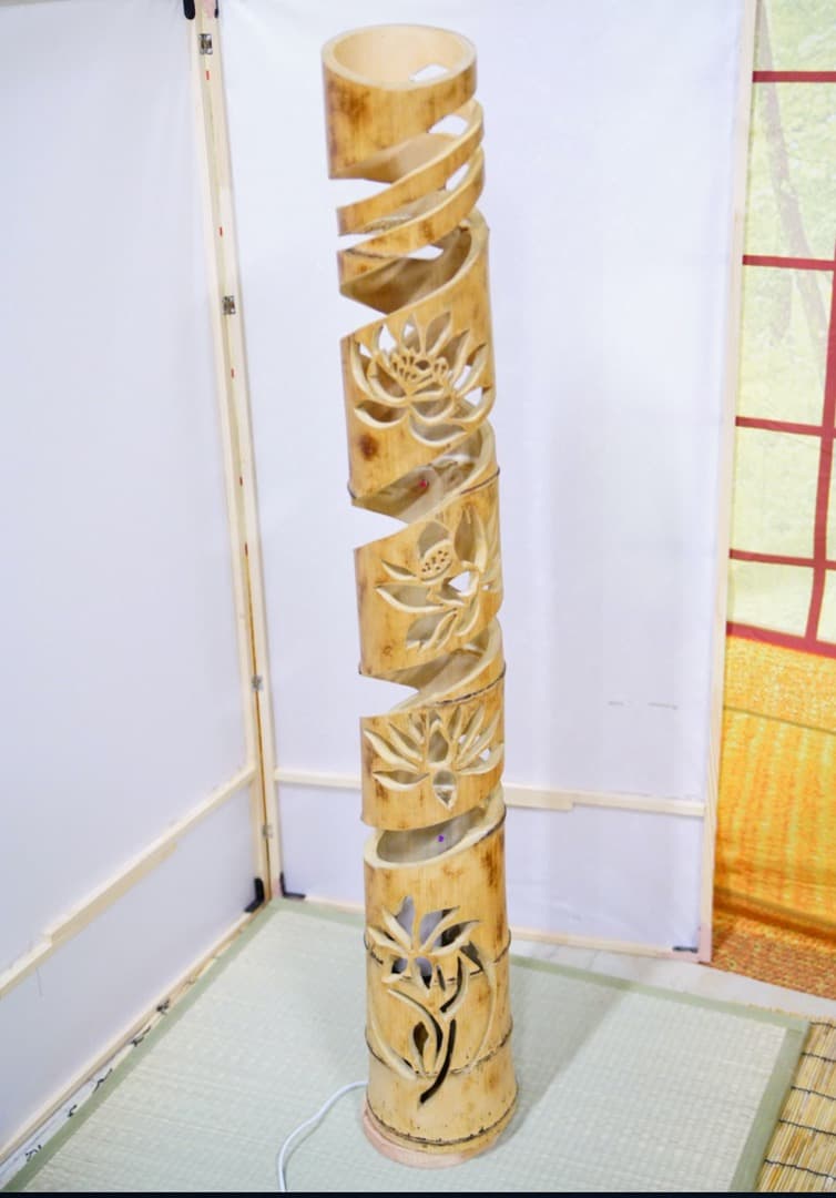 竹灯籠　　〜〜蓮螺旋〜〜　コンセント・電池式両方可