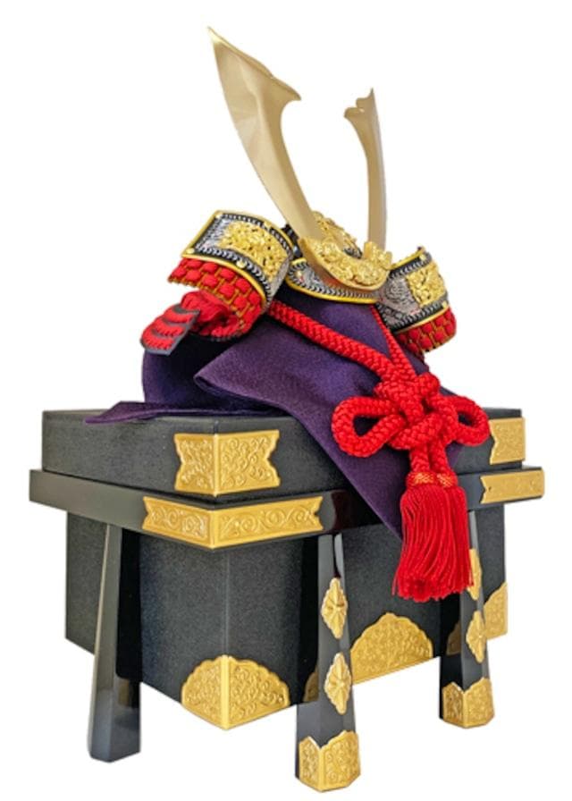 10号兜 大塔兜 中鍬形 赤糸縅 五月人形 コンパクト飾り 兜飾り お祝い　兜