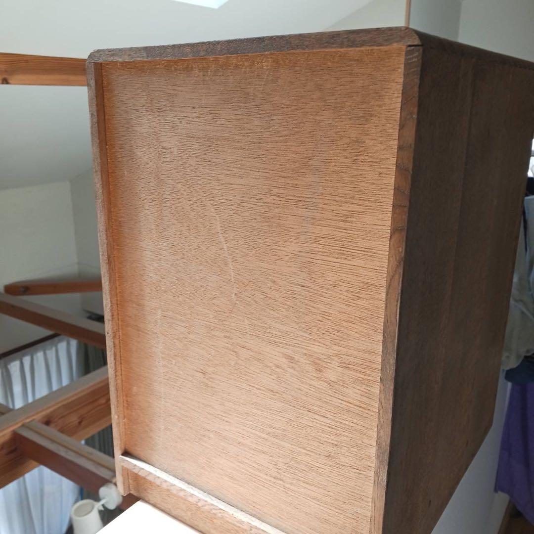 小引出し　5杯　品目差し付き　書類棚　木製