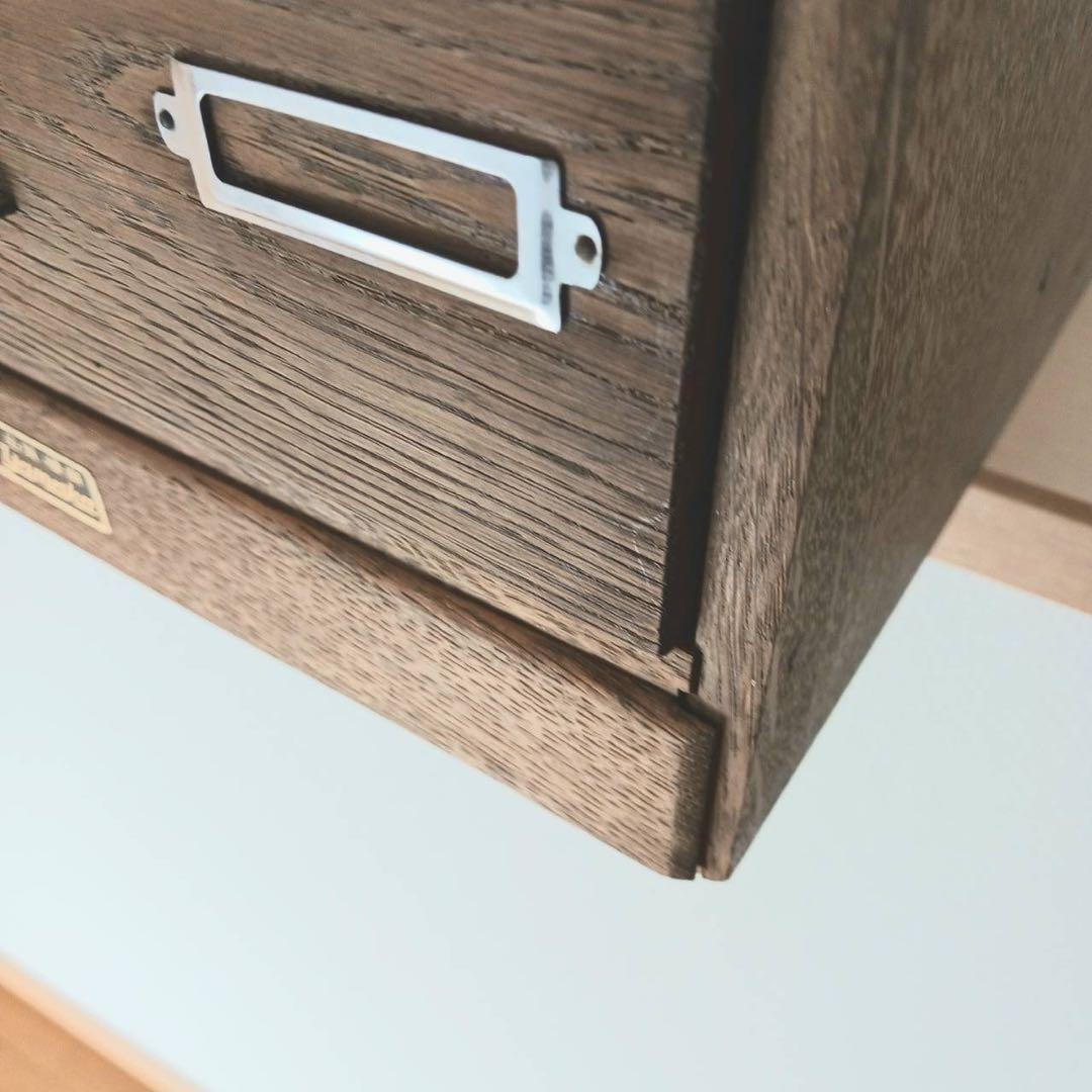 小引出し　5杯　品目差し付き　書類棚　木製